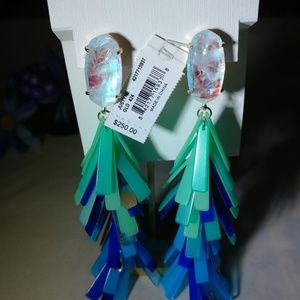 NWT Justyne Statement Earrings in Blue Mix